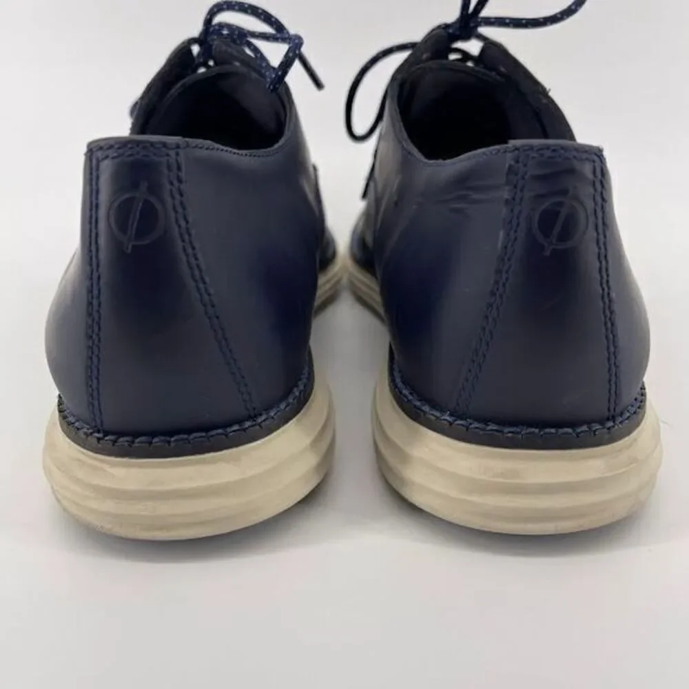 Cole Haan Navy Blue Leather Grand Plain Toe Oxford Casual‎ Shoe SIze